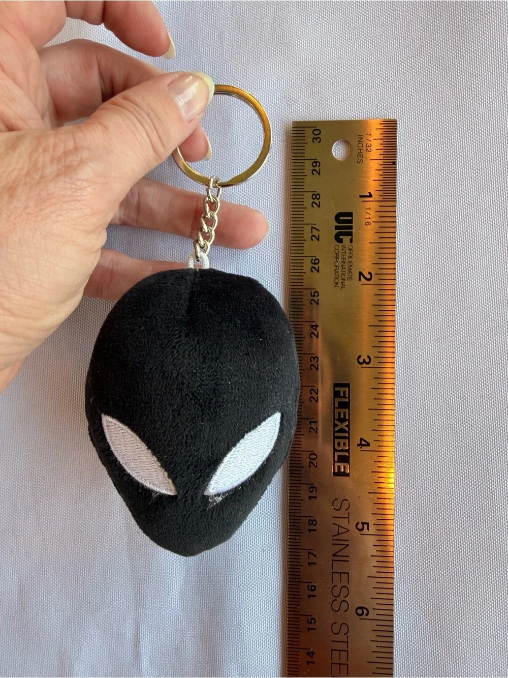 Black Alien Head Plush Keychain or Bag Charm